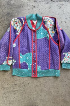 Jeanne Marc Quilted Dog Patchwork Coat