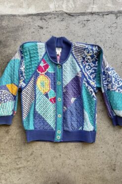 Jeanne Marc Polka Dot Patchwork Coat- S