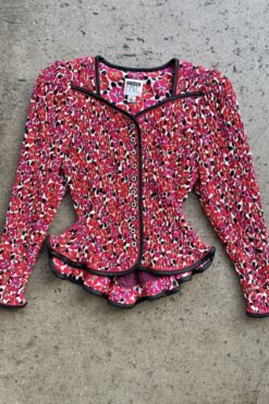 Jeanne Marc Red Ruched Cinch Waist Jacket - M