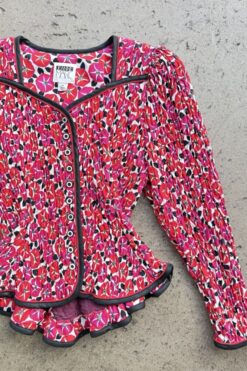 Alternative view of Jeanne Marc Red Ruched Cinch Waist Jacket - M