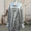 1980s Jeanne Marc Silver Wrinkled Long Sleeve