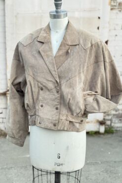 1980s Suede Dolman Sleeve Bomber Jacket