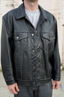 90s Schott NYC Leather BikerJacket 2XL