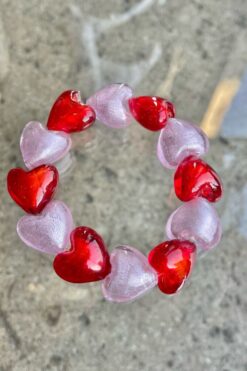 Vintage Glass Hearts Bracelet
