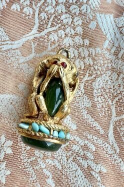 Vtg. Swoboda Monkey Trio Pendant