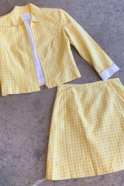 Vintage Silk Linen Gingham Set