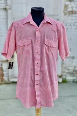 1970s Men's Gingham Snap Button Shirt