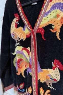 Alternative view of 90s Chenille Chicken Cardigan - L
