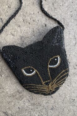 SOLD Vintage Beaded Mini Kitty Cat Purse