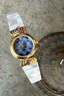 Diamond Quartz Pearl Stretch Band Watch