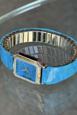 1990s Turquoise Face Stretch Band Watch
