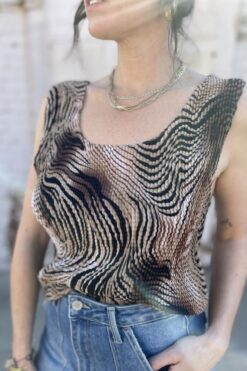 90s Marble Crinkle Stretch Tank - One Size