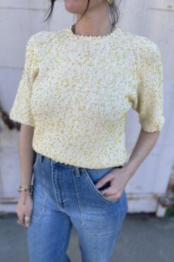 Vintage Yellow Speckled Top M/L