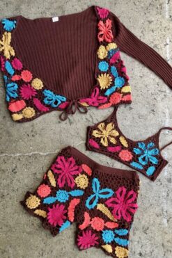 SOLD Floral Crochet 3 Piece Set