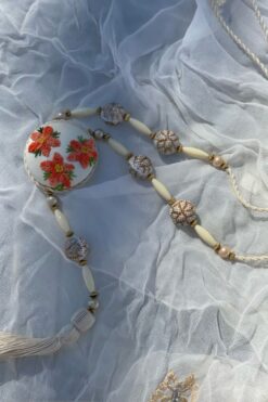 Vintage Embroidered Tassel Necklace