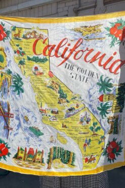 SOLD  Souvenir of California Silk Scarf