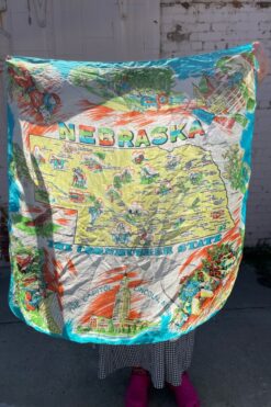 Vintage Souvenir of Nebraska Silk Scarf