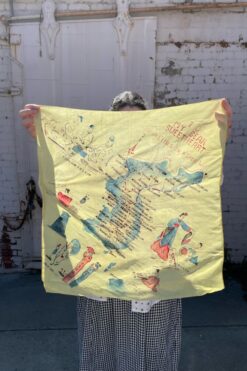 Vintage Scarf - 'To My Dear Sweetheart' Korea War Cities