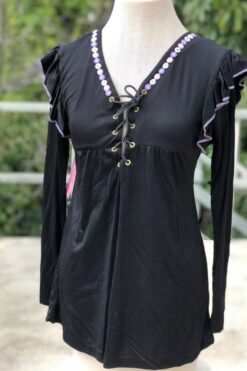 '70s Daisy Lace-Up Top