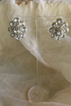 Clear Rhinestone Cluster Earrings