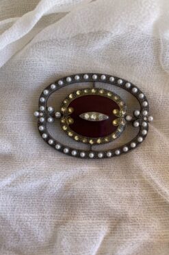 Vintage Catherine Popesco of France Art Deco Style Enameled Brooch
