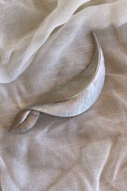 Vintage Brushed Silver Tone Leaf Brooch