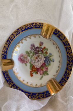 SOLD Vintage Gilded Floral Ashtray