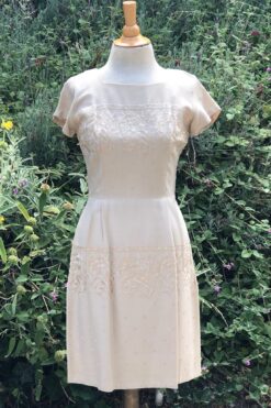 Embroidered Taupe Dress