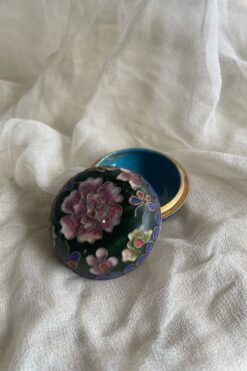 Vintage Cloisonné Chinese Floral Enamel Trinket Box