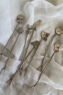 Vintage Mexican Silver Party Picks - Set of 7