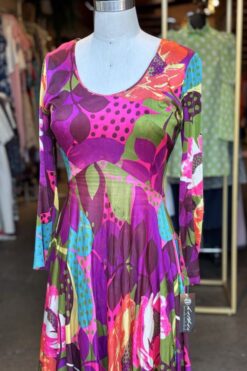70s Floral Psychedelic Print Dress