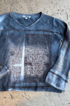 Y2K Merino Wool Printed Dyed Sweater