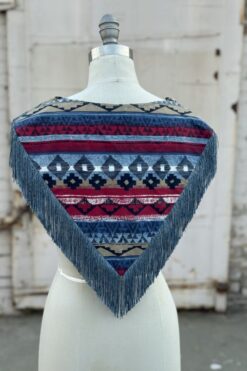 Alternative view of Vintage Poncho Beaded Fringe Collar Top