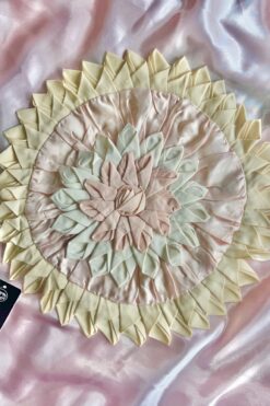 Vintage 50s Round Pastel Flower Pillow Case