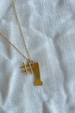 SOLD Vintage Gold 'Number 1' Necklace