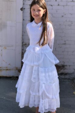 Child's Vintage Scalloped Lace Dress