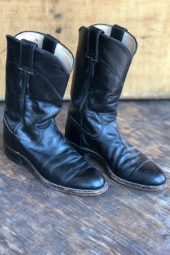 Classic Black Leather Cowboy Boots