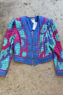 Vintage Jeanne Marc Quilted Cardigan Jacket - S
