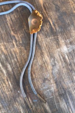 Polished Stone Bolo Tie with ￼Adjustable Pendant