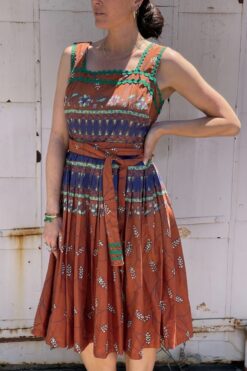 Vintage 50s Alex Colman Ric-Rac Dress - Medium