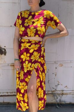 Vintage 90s Tie-Dye Daisies Two-Piece Set - S/M