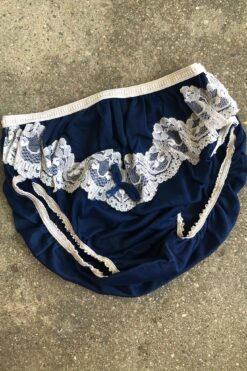 Vintage Florine Navy with White Lace Undies