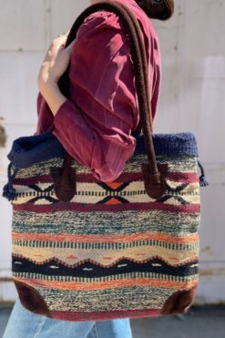 Boho Southwestern Woven Rug Carryall Bag
