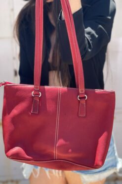 Vintage Fossil Red Leather Bag