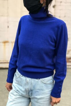90s Royal Blue Turtle Neck Top