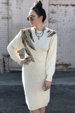 SOLD 80s Conspiracy Knit Sweater Dress