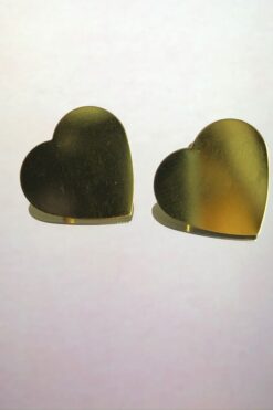 Gold Tone Love Heart Earrings