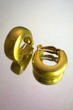 80s Chunky Gold Tone Hoop Earrings