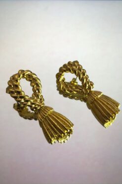 Gold Rope Tassel Earrings