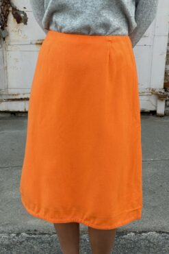 Vintage Tangerine Wool￼￼￼￼￼￼ Pencil Skirt - Small